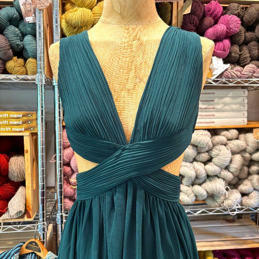 SHEIN Sea-Green Formal Dress, Size 4, Silk